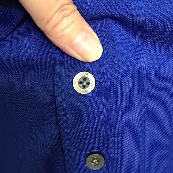 PGA Tour Mens Size Large Polo Golf Shirt Blue Short Sleeve Collared Stretch - Picture 2 of 5